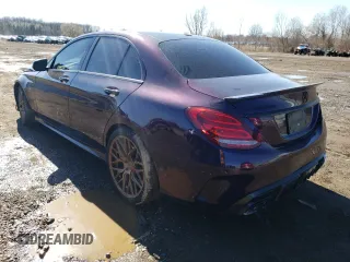 2018 Mercedes-Benz C 63 AMG with VIN 55SWF8GB0JU256980, listed as a Copart auction lot 43753793 with 61,270 mi miles and Salvage title. Bid and sale history available at DreamBid. Image 2.