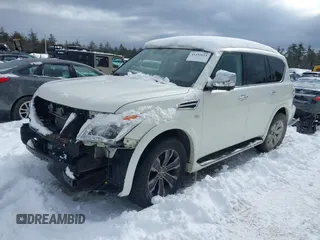 2019 Nissan Armada Platinum with VIN JN8AY2NE0K9758307, listed as a IAAI auction lot 41492623 with 82,373 mi miles. Bid and sale history available at carsss.com. Image 2.