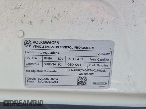 2024 Volkswagen Tiguan SE с VIN 3VV3B7AX4RM085495, выставлен на аукционе IAAI как лот 42796456 с пробегом 34 680 миль миль и . История ставок и продаж доступна на DreamBid. Изображение 51.