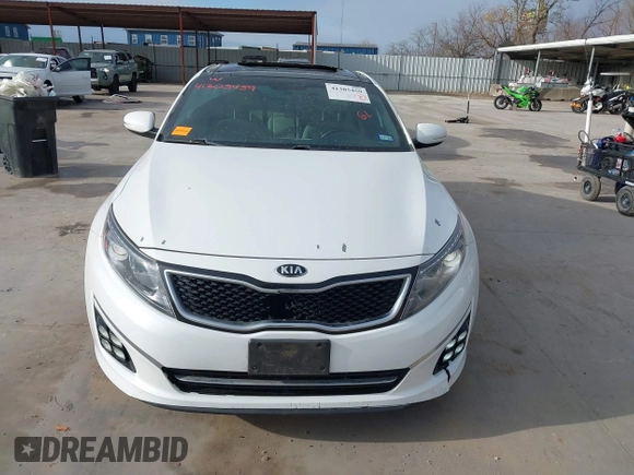 2015 Kia Optima SX Turbo with VIN 5XXGR4A60FG455078, listed as a IAAI auction lot 41305459 with 145,852 mi miles. Bid and sale history available at carsss.com. Image 12.