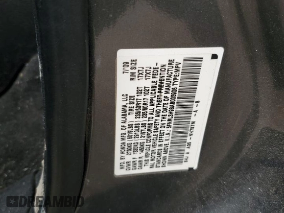 2010 Honda Odyssey Touring with VIN 5FNRL3H98AB005906, listed as a Copart auction lot 49037555 with 267,391 mi miles and Salvage Title. Bid and sale history available at carsss.com. Image 13.