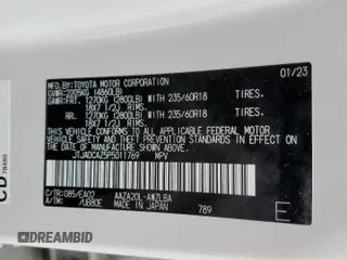 2023 Lexus NX 250 with VIN JTJADCAZ5P5011769, listed as a Copart auction lot 59917725 with 21,887 mi miles and Salvage title. Bid and sale history available at DreamBid. Image 13.