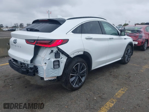 2024 Infiniti QX55 Luxe with VIN 3PCAJ5JR1RF110064, listed as a IAAI auction lot 41562972 with 4,163 mi miles and . Bid and sale history available at DreamBid. Image 4.
