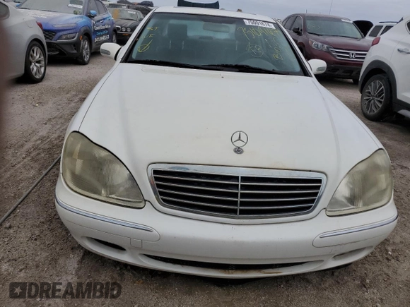 2000 Mercedes-Benz S-Class with VIN WDBNG70J3YA107826, listed as a Copart auction lot 75091674 with 0 mi miles and Non Repairable. Bid and sale history available at carsss.com. Image 5.