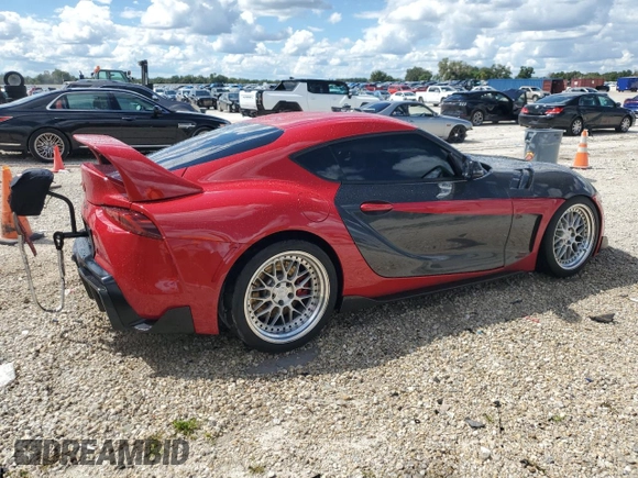 2021 Toyota GR Supra 3.0 with VIN WZ1DB0C0XMW042395, listed as a Copart auction lot 72258614 with 37,951 mi miles and Non Repairable. Bid and sale history available at carsss.com. Image 3.
