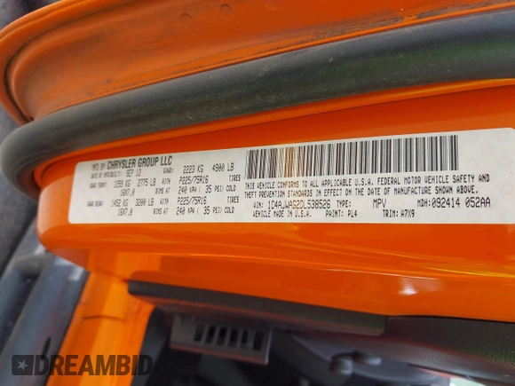 2013 Jeep Wrangler Sport z VIN 1C4AJWAG2DL538526, wystawiony jako IAAI lot #42378501 z przebiegiem 81 709 mil mil oraz . Historia ofert i sprzedaży dostępna na DreamBid. Obrazek 9.