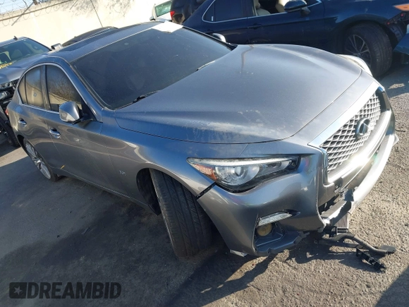 2018 Infiniti Q50 3.0t LUXE with VIN JN1EV7AP0JM592010, listed as a IAAI auction lot 41521512 with 103,966 mi miles. Bid and sale history available at carsss.com. Image 1.