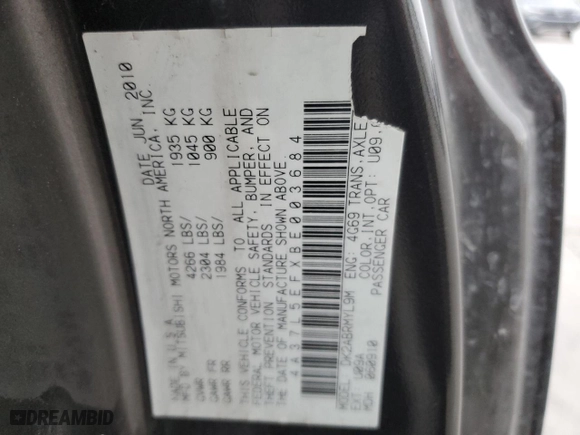2011 Mitsubishi Eclipse GS Sport with VIN 4A37L5EFXBE003684, listed as a Copart auction lot 85038344 with 166,147 mi miles and Salvage Title. Bid and sale history available at carsss.com. Image 14.