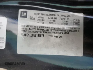 2014 Chevrolet Camaro LT with VIN 2G1FC1E38E9181073, listed as a Copart auction lot 64221745 with 107,906 mi miles and Salvage title. Bid and sale history available at DreamBid. Image 12.