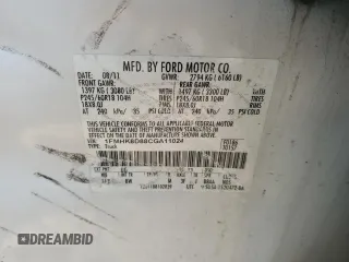 2012 Ford Explorer XLT with VIN 1FMHK8D88CGA11024, listed as a Copart auction lot 59856905 with Not provided miles and Salvage title. Bid and sale history available at DreamBid. Image 14.