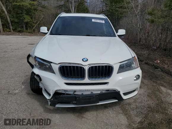 2013 BMW X3 xDrive28i with VIN 5UXWX9C59D0A13581, listed as a Copart auction lot 52074475 with Not Provided miles and Salvage Title. Bid and sale history available at DreamBid. Image 5.
