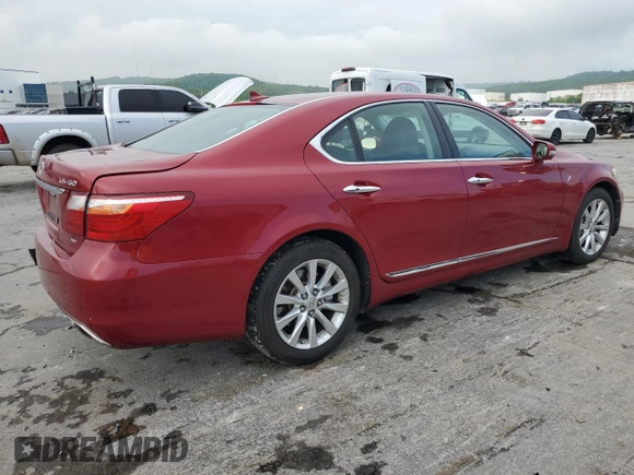 2011 Lexus LS 460 with VIN JTHCL5EF4B5009688, listed as a Copart auction lot 54052255 with 129,940 mi miles and Salvage title. Bid and sale history available at DreamBid. Image 3.