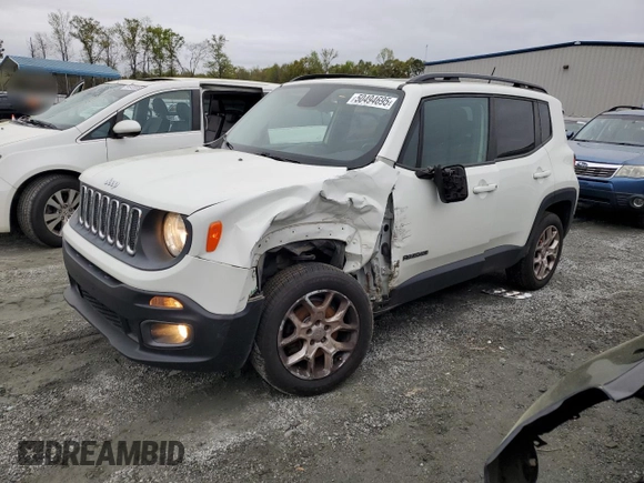 2015 Jeep Renegade Latitude with VIN ZACCJBBT2FPC17663, listed as a Copart auction lot 50494695 with 143,303 mi miles and Salvage Title. Bid and sale history available at carsss.com. Image 1.