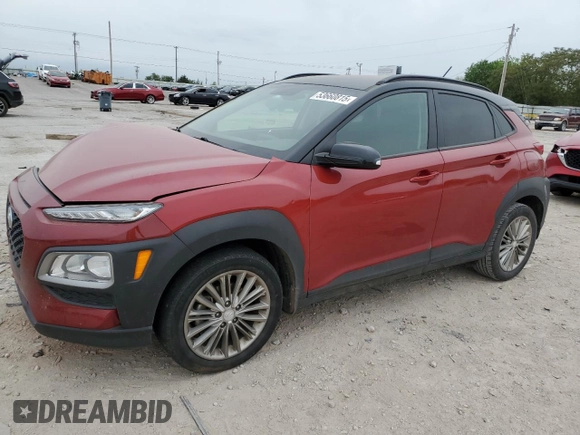 2018 Hyundai Kona SEL with VIN KM8K22AA7JU184624, listed as a Copart auction lot 53660815 with 92,932 mi miles and Salvage Title. Bid and sale history available at carsss.com. Image 1.