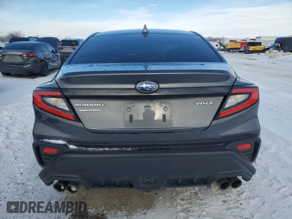2022 Subaru WRX with VIN JF1VBAA60N9013817, listed as a Copart auction lot 44176505 with 24,608 mi miles and Salvage Title. Bid and sale history available at carsss.com. Image 6.