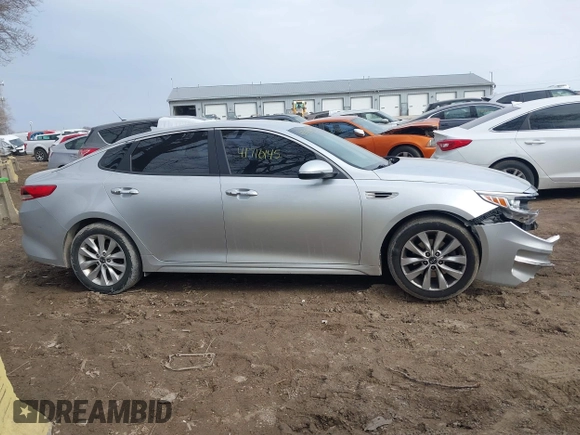 2017 Kia Optima LX with VIN 5XXGT4L36HG147615, listed as a IAAI auction lot 41710145 with 125,743 mi miles. Bid and sale history available at carsss.com. Image 13.