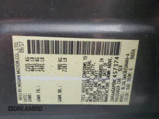 2017 Nissan Maxima S with VIN 1N4AA6AP0HC457374, listed as a Copart auction lot 43526645 with 114,752 mi miles and Salvage Title. Bid and sale history available at DreamBid. Image 13.
