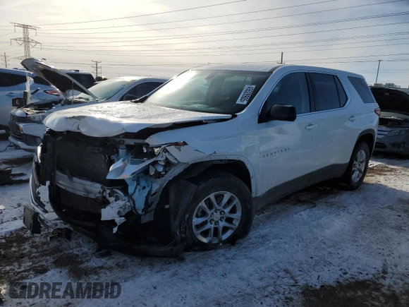 2021 Chevrolet Traverse LS with VIN 1GNERFKW4MJ173771, listed as a Copart auction lot 45528905 with 42,808 mi miles and Salvage Title. Bid and sale history available at carsss.com. Image 1.