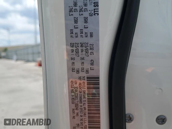 2020 Jeep Compass Trailhawk with VIN 3C4NJDDB1LT189240, listed as a Copart auction lot 57876235 with 70,309 mi miles and Salvage title. Bid and sale history available at DreamBid. Image 14.