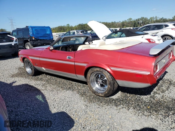 1973 Ford Mustang z VIN 3F03Q153548, wystawiony jako Copart lot #74131574 z przebiegiem 72 492 mil mil oraz Nie do naprawy • Non repairable. Historia ofert i sprzedaży dostępna na DreamBid. Obrazek 2.