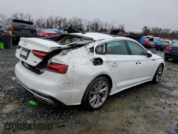 2022 Audi A5 Sportback Premium with VIN WAUABCF53NA014525, listed as a Copart auction lot 38280784 with 30,256 mi miles and Salvage Title. Bid and sale history available at carsss.com. Image 3.
