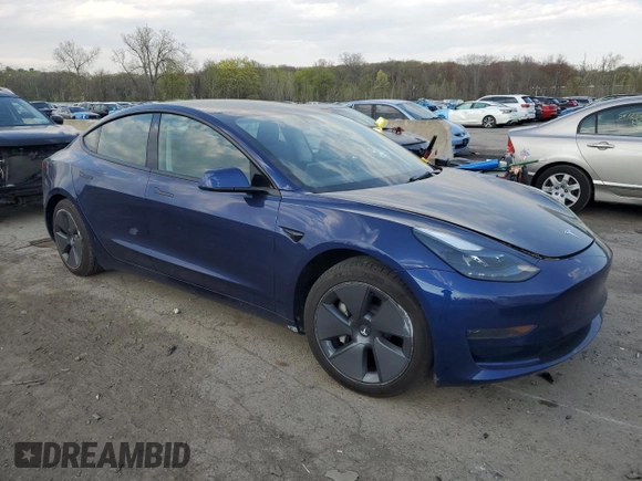 2023 Tesla Model 3 with VIN 5YJ3E1EA0PF550980, listed as a Copart auction lot 53725485 with 23,900 mi miles and Salvage Title. Bid and sale history available at carsss.com. Image 4.