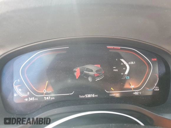 2022 BMW X3 sDrive30i with VIN WBX47DP0XNN158398, listed as a Copart auction lot 49819095 with 53,816 mi miles and Non Repairable. Bid and sale history available at DreamBid. Image 9.
