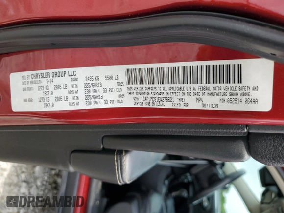 2014 Jeep Cherokee Limited with VIN 1C4PJMDS1EW278621, listed as a Copart auction lot 54518955 with 208,861 mi miles and Salvage Title. Bid and sale history available at DreamBid. Image 13.