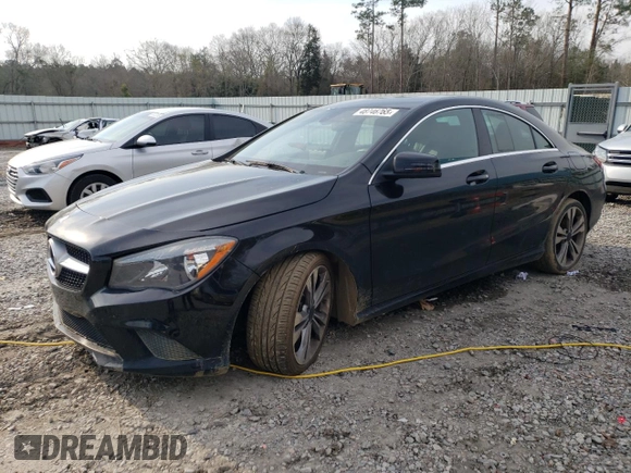 2016 Mercedes-Benz CLA with VIN WDDSJ4EB3GN383782, listed as a Copart auction lot 48746765 with 128,127 mi miles and Salvage Title. Bid and sale history available at carsss.com. Image 1.
