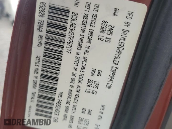 2007 Chrysler 300 C with VIN 2C3LA63H27H767177, listed as a Copart auction lot 74506874 with 0 mi miles and Salvage Title. Bid and sale history available at carsss.com. Image 12.