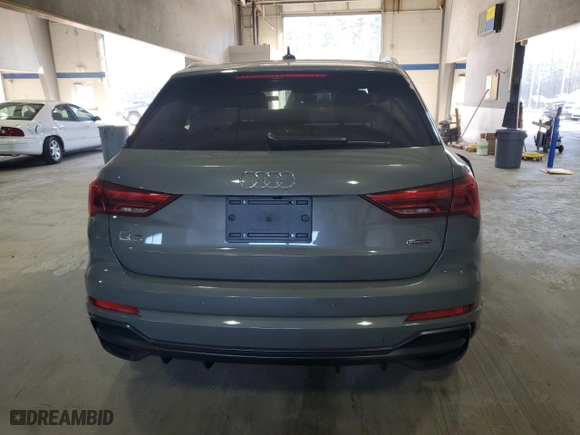 2020 Audi Q3 S line Premium Plus with VIN WA1EECF34L1113405, listed as a Copart auction lot 47685765 with 0 mi miles and Salvage Title. Bid and sale history available at carsss.com. Image 6.