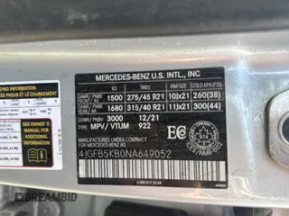 2022 Mercedes-Benz GLE 450 with VIN 4JGFB5KB0NA649052, listed as a Copart auction lot 64226345 with Not provided miles and Clean title. Bid and sale history available at DreamBid. Image 10.