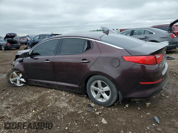 2015 Kia Optima LX with VIN 5XXGM4A75FG484776, listed as a Copart auction lot 55661635 with Not provided miles and Salvage title. Bid and sale history available at DreamBid. Image 2.