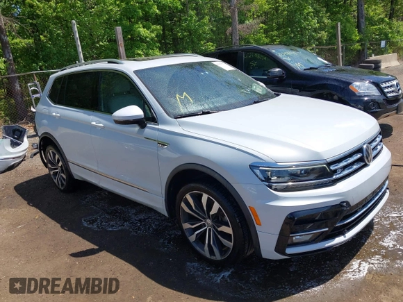 2019 Volkswagen Tiguan SEL Premium with VIN 3VV4B7AXXKM019995, listed as a IAAI auction lot 42170731 with 53,916 mi miles and . Bid and sale history available at DreamBid. Image 1.