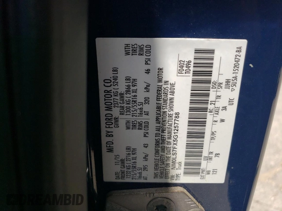 2016 Ford Transit Connect XLT z VIN NM0LS7FX5G1257788, wystawiony jako Copart lot #56401055 z przebiegiem 97 950 mil mil oraz Szkoda całkowita • Salvage title. Historia ofert i sprzedaży dostępna na DreamBid. Obrazek 13.