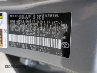 2025 Toyota Camry LE with VIN 4T1DAACK0SU580682, listed as a Copart auction lot 47941475 with 1,438 mi miles and Salvage Title. Bid and sale history available at carsss.com. Image 14.