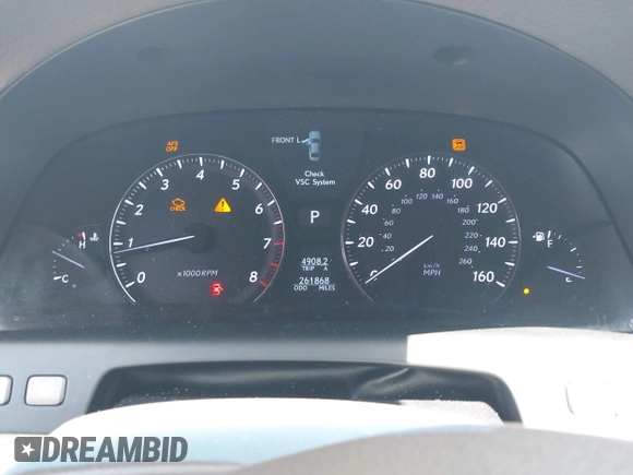 2007 Lexus LS 460 L with VIN JTHGL46F575002153, listed as a IAAI auction lot 42485250 with 261,868 mi miles and . Bid and sale history available at DreamBid. Image 7.