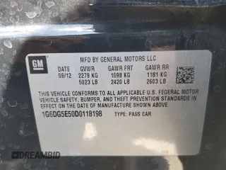 2013 Cadillac CTS Luxury with VIN 1G6DG5E50D0118198, listed as a Copart auction lot 53984005 with 60,381 mi miles and Salvage Title. Bid and sale history available at carsss.com. Image 12.