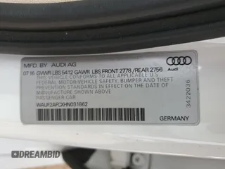 2017 Audi A6 Premium Plus with VIN WAUF2AFCXHN031862, listed as a Copart auction lot 42570865 with 106,750 mi miles and Salvage Title. Bid and sale history available at carsss.com. Image 12.