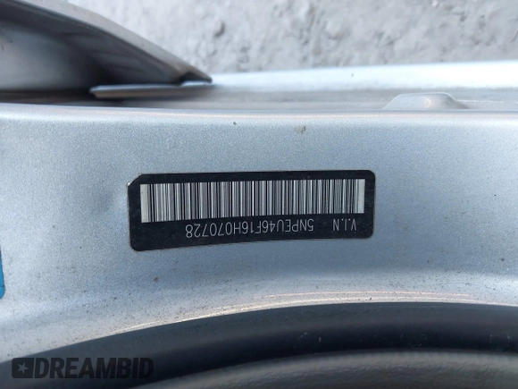 2006 Hyundai Sonata GLS with VIN 5NPEU46F16H070728, listed as a IAAI auction lot 41633285 with 263,251 mi miles and . Bid and sale history available at DreamBid. Image 9.
