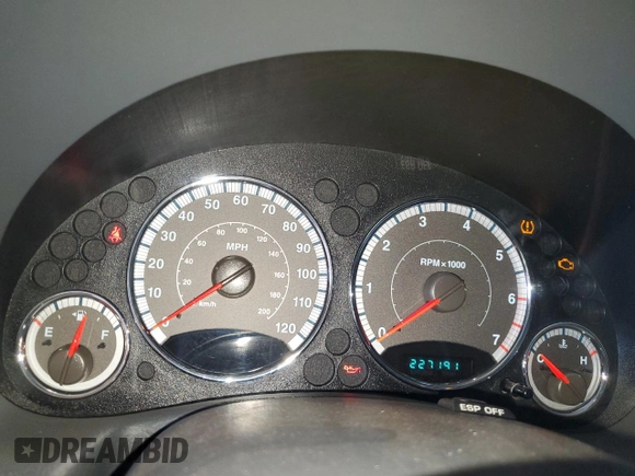 2007 Jeep Liberty Limited with VIN 1J8GL58K37W597251, listed as a Copart auction lot 52823045 with 227,191 mi miles and Salvage title. Bid and sale history available at DreamBid. Image 9.