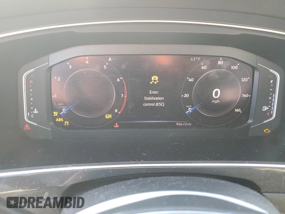 2019 Volkswagen Tiguan SE with VIN 3VV3B7AX3KM117455, listed as a Copart auction lot 45728245 with 90,472 mi miles and Salvage Title. Bid and sale history available at DreamBid. Image 9.