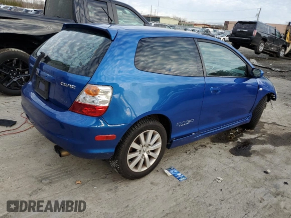 2004 Honda Civic Si with VIN SHHEP335X4U504930, listed as a Copart auction lot 86808894 with 280,060 mi miles and Salvage Title. Bid and sale history available at DreamBid. Image 3.