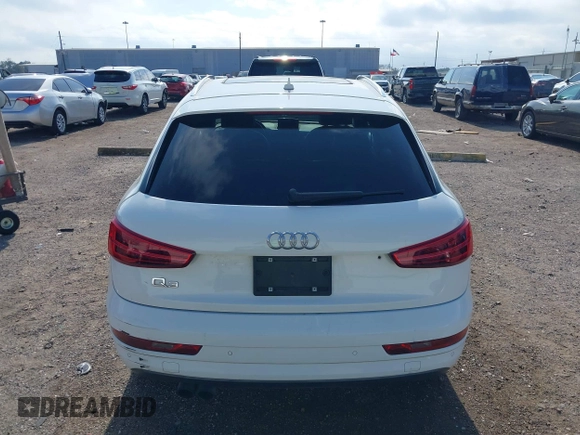 2018 Audi Q3 Premium with VIN WA1BCCFS8JR001155, listed as a IAAI auction lot 41157028 with 83,769 mi miles. Bid and sale history available at carsss.com. Image 16.