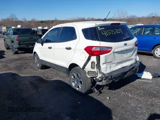 2020 Ford EcoSport S with VIN MAJ3S2FE7LC369923, listed as a IAAI auction lot 41575239 with 74,004 mi miles. Bid and sale history available at carsss.com. Image 3.