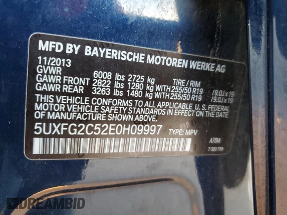 2014 BMW X6 xDrive35i with VIN 5UXFG2C52E0H09997, listed as a Copart auction lot 88328005 with 164,386 mi miles and Salvage Title. Bid and sale history available at carsss.com. Image 13.