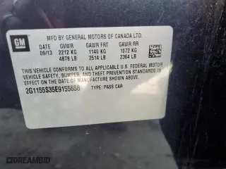 2014 Chevrolet Impala LTZ with VIN 2G1155S35E9155658, listed as a Copart auction lot 46999345 with 0 mi miles and Salvage Title. Bid and sale history available at carsss.com. Image 14.