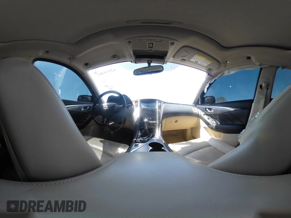 2015 Infiniti Q50 Premium with VIN JN1BV7AP9FM355526, listed as a IAAI auction lot 42010401 with 67,131 mi miles. Bid and sale history available at carsss.com. Image 22.