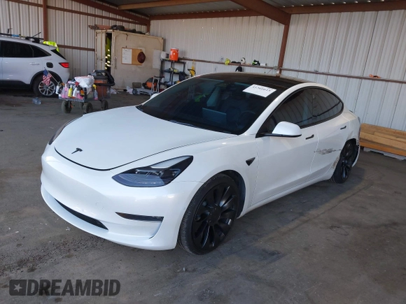 2021 Tesla Model 3 Performance with VIN 5YJ3E1EC4MF097993, listed as a IAAI auction lot 41366615 with 30,735 mi miles and . Bid and sale history available at DreamBid. Image 17.