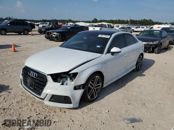 2017 Audi A3 Sedan Premium Plus with VIN WAUGUGFF6H1038925, listed as a Copart auction lot 58673564 with 97,606 mi miles and Salvage Title. Bid and sale history available at carsss.com. Image 1.